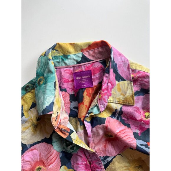 SIMONS x LIBERTY Poppy Wonder Floral Cotton Voile Button Down Blouse, Size XS - Picture 11 of 14